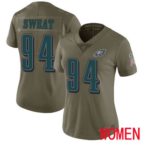 Women Philadelphia Eagles #94 Josh Sweat Limited Olive 2017 Salute to Service Football NFL Jersey